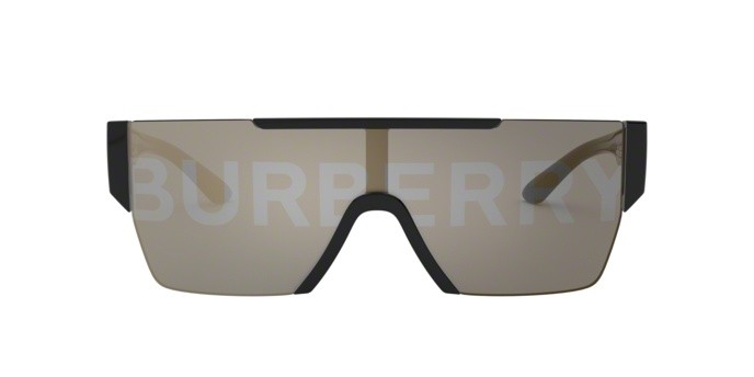 Occhiali da sole Burberry BE 4291 (3001/G) colore black forma rettangolare lenti grey tamp burberry silver/gold