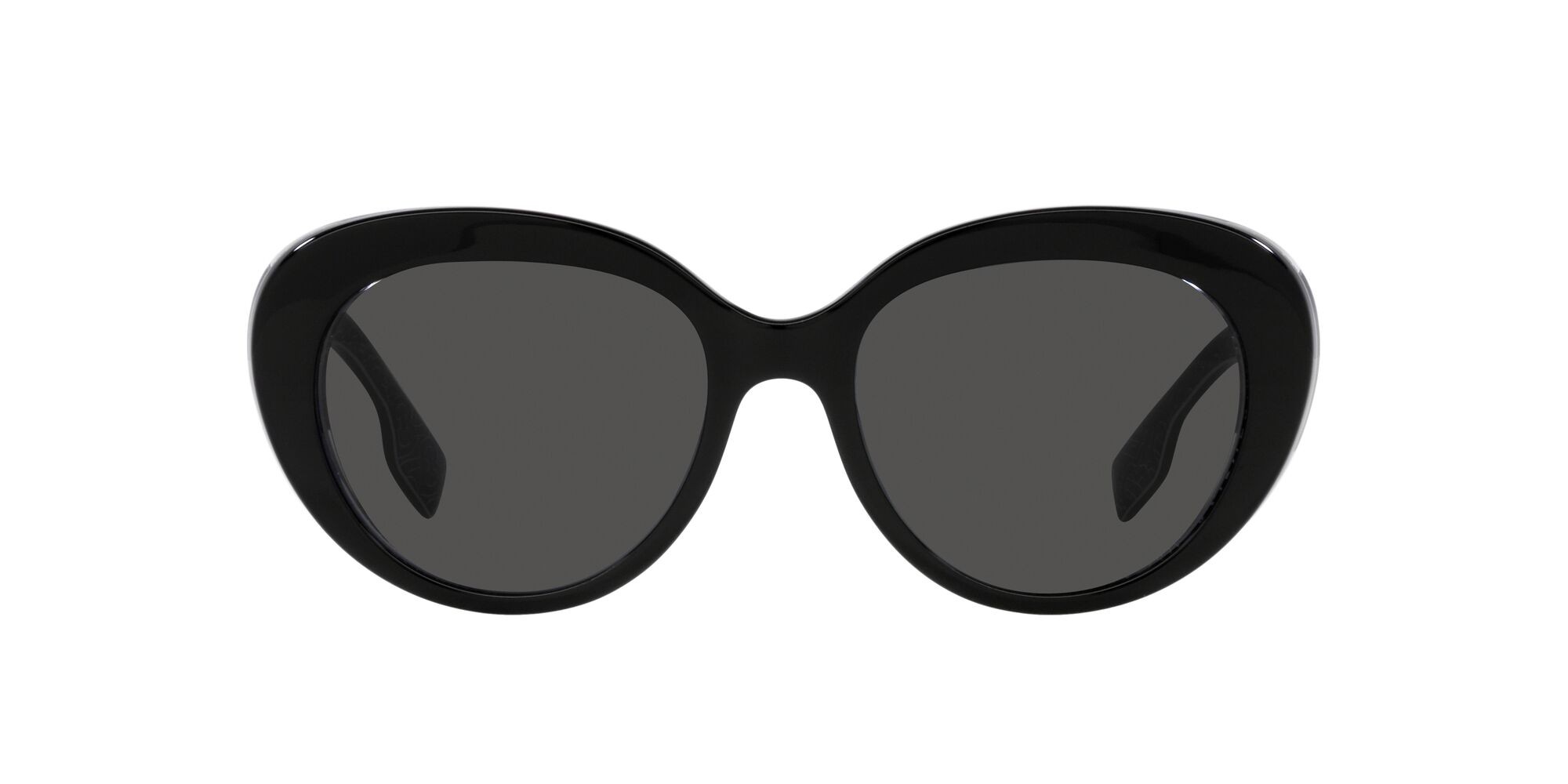 Sunglasses Burberry Rose BE 4298 (397787) color nero/stampa tb/crystal shape cat eye lenses grigio scuro