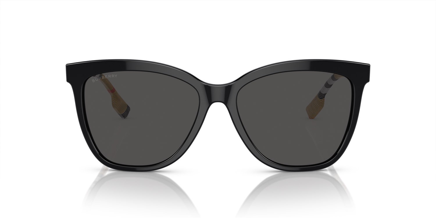 Sunglasses Burberry Clare BE 4308 (385387) color nero shape square lenses grigio scuro