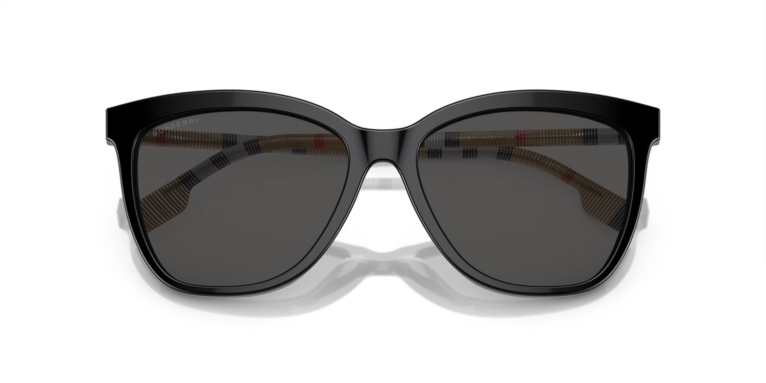 Sunglasses Burberry Clare BE 4308 (385387) color nero shape square lenses grigio scuro