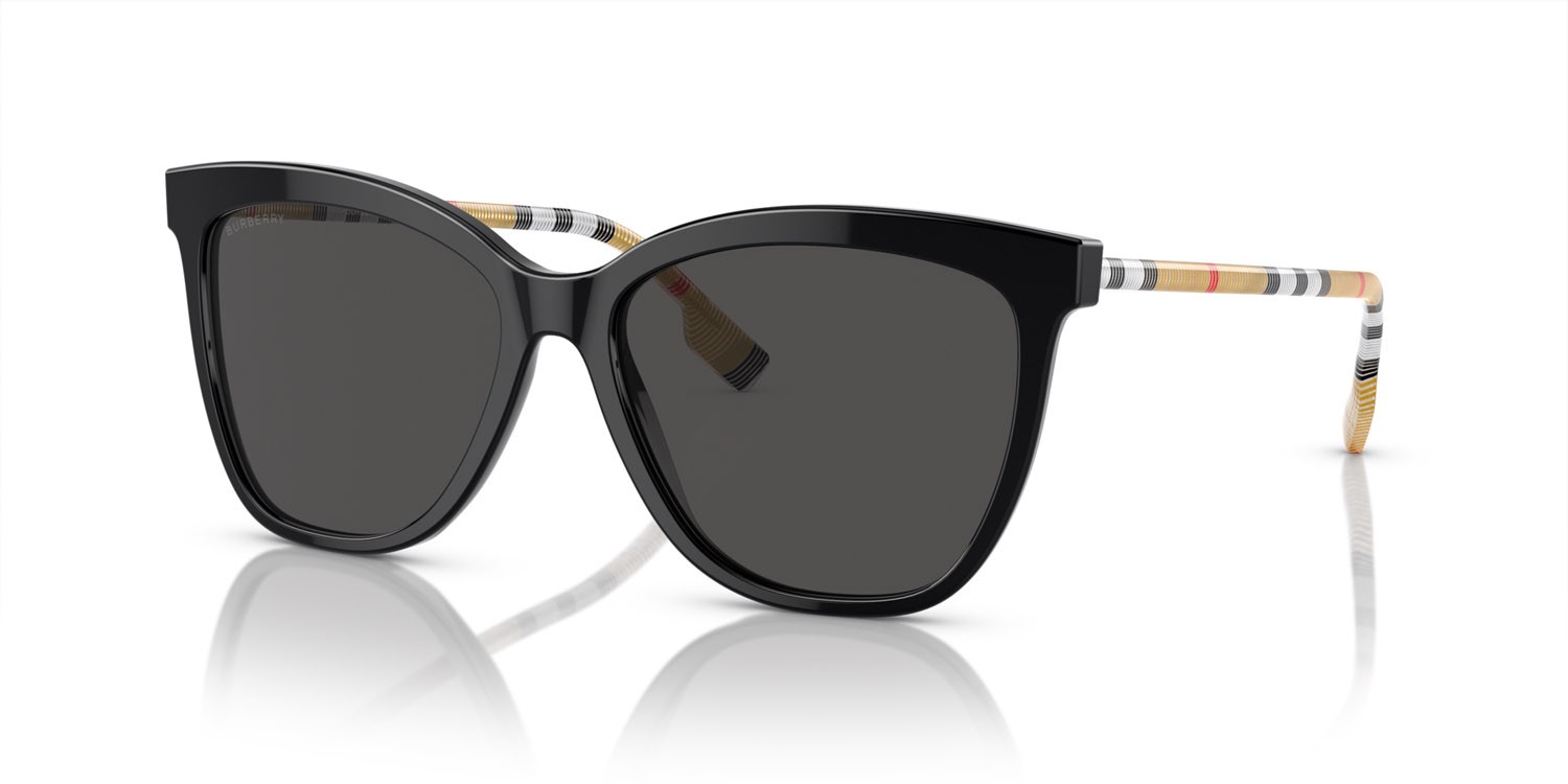 Sunglasses Burberry Clare BE 4308 (385387) color nero shape square lenses grigio scuro