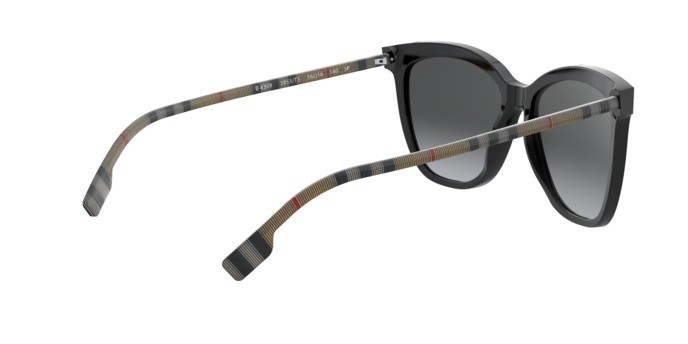 Sonnenbrillen Burberry BE 4308 (3853T3) farbe black form quadratisch gläser polar grey gradient