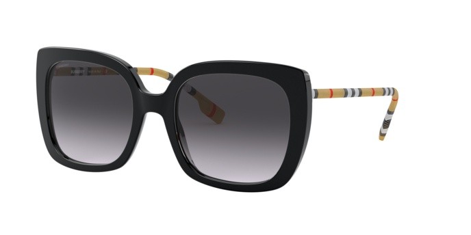 Sunglasses Burberry BE 4323 (38538G) color black shape square lenses grey gradient