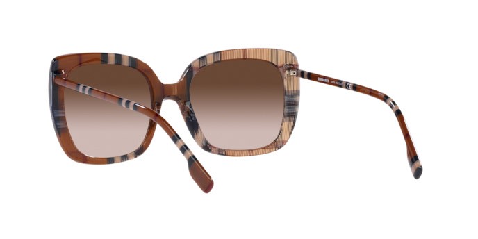 Occhiali da sole Burberry Caroll BE 4323 (400513) colore check brown forma quadrato lenti gradient brown