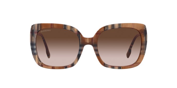 Occhiali da sole Burberry Caroll BE 4323 (400513) colore check brown forma quadrato lenti gradient brown