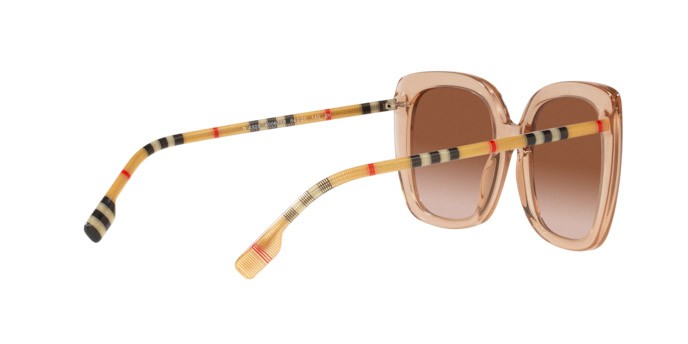 Sonnenbrillen Burberry Caroll BE 4323 (400613) farbe peach form quadratisch gläser gradient brown