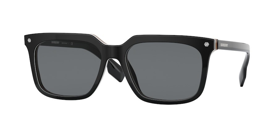 Occhiali da sole Burberry Carnaby BE 4337 (379887) colore black forma quadrato lenti dark grey