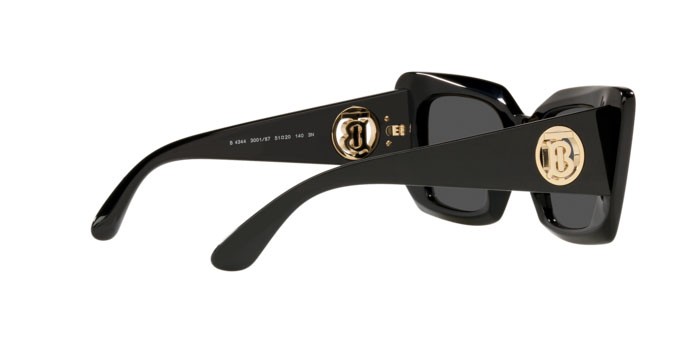 Sunglasses Burberry Daisy BE 4344 (300187) color black shape square lenses dark grey