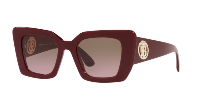 Sonnenbrillen Burberry Daisy BE 4344 (340314) farbe bordeaux form quadratisch gläser violet gradient brown