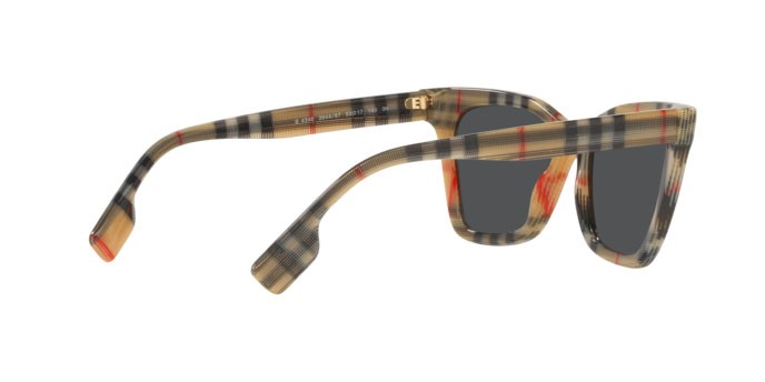 Sunglasses Burberry Elsa BE 4346 (394487) color vintage check shape irregular lenses dark grey