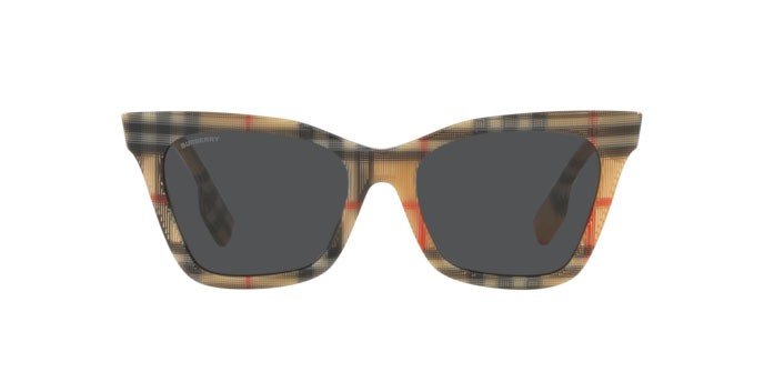 Sunglasses Burberry Elsa BE 4346 (394487) color vintage check shape irregular lenses dark grey