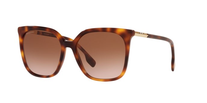 Sonnenbrillen Burberry Emily BE 4347 (331613) farbe light havana form quadratisch gläser brown gradient