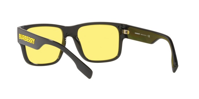 Occhiali da sole Burberry Knight BE 4358 (300185) colore black forma quadrato lenti yellow