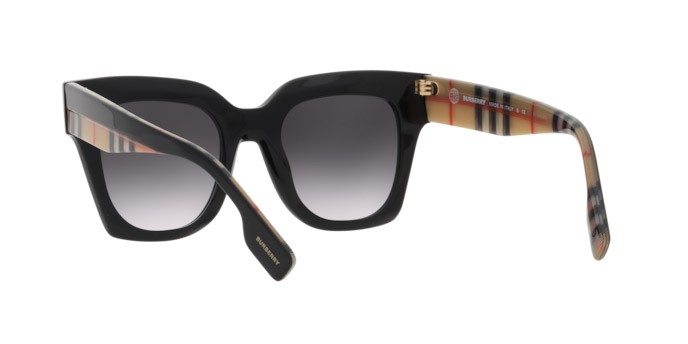 Sunglasses Burberry Kitty BE 4364 (39428G) color black shape square lenses grey gradient