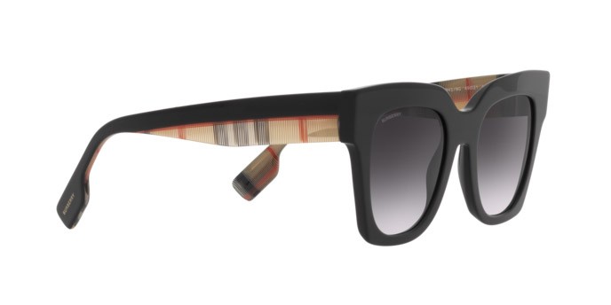 Sunglasses Burberry Kitty BE 4364 (39428G) color black shape square lenses grey gradient