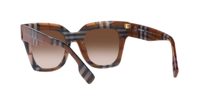 Occhiali da sole Burberry Kitty BE 4364 (396713) colore check brown forma quadrato lenti brown gradient