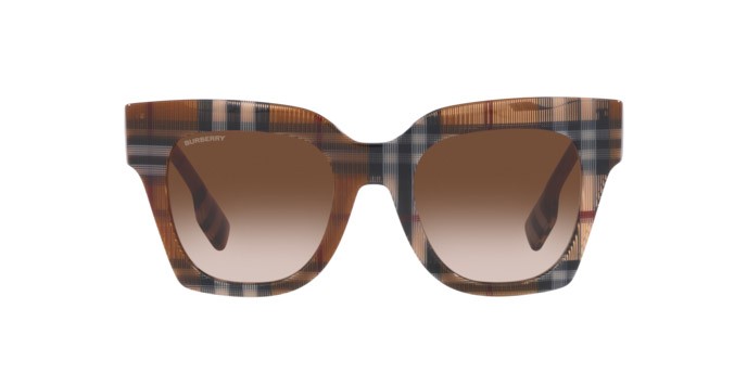 Occhiali da sole Burberry Kitty BE 4364 (396713) colore check brown forma quadrato lenti brown gradient