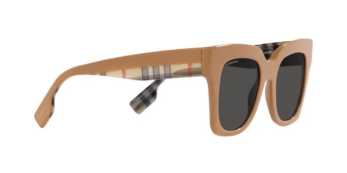 Sonnenbrillen Burberry Kitty BE 4364 (404287) farbe beige form quadratisch gläser grigio scuro