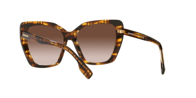 Sonnenbrillen Burberry Tamsin BE 4366 (398113) farbe top check/striped brown form cat-eye gläser brown gradient