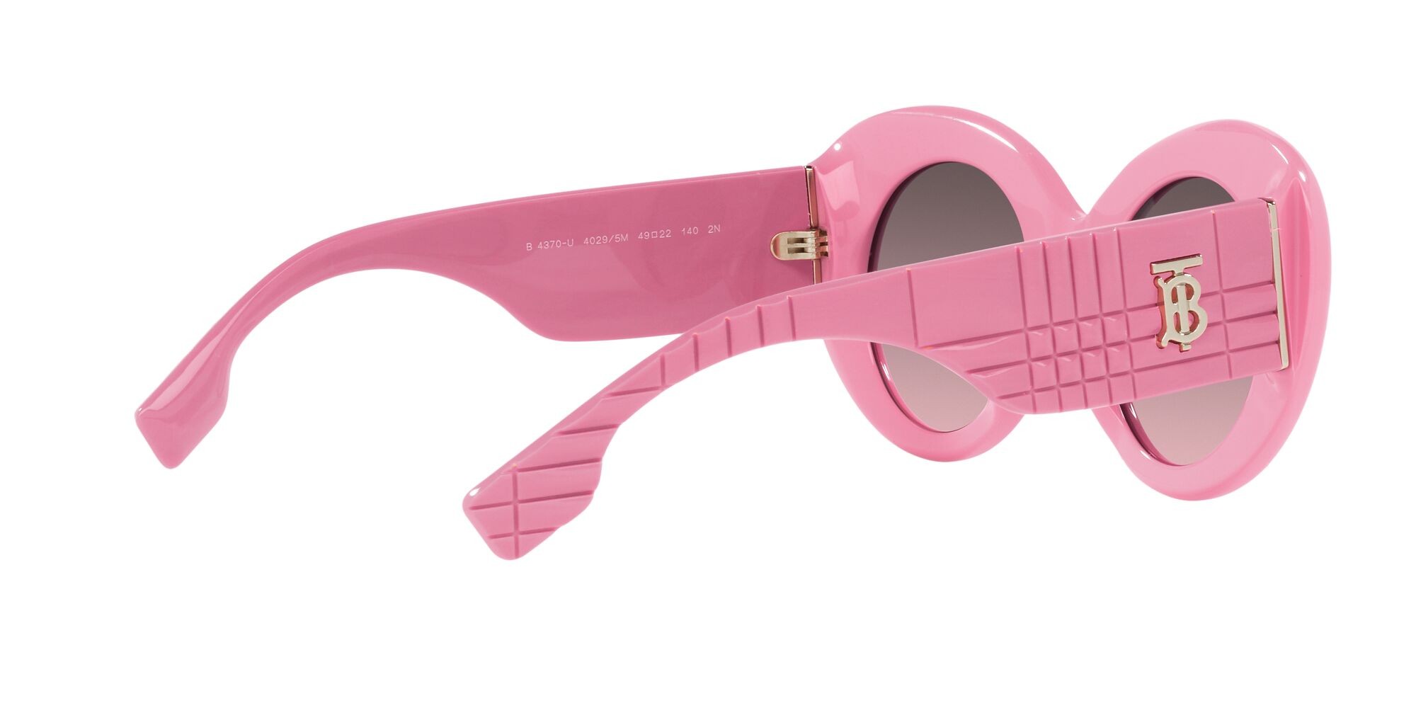 Sonnenbrillen Burberry Margot BE 4370U (40295M) farbe rosa form rund gläser rosa sfumato grigio