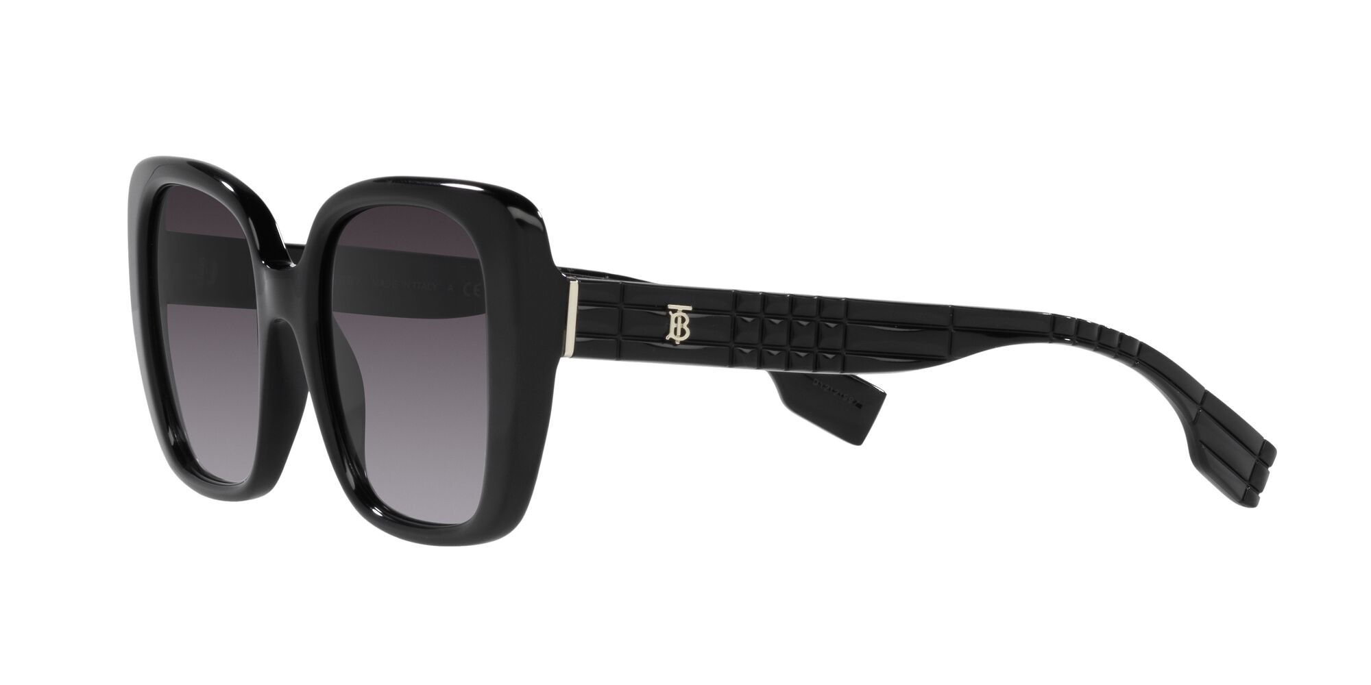Occhiali da sole Burberry Helena BE 4371 (30018G) colore nero forma quadrato lenti sfumato grigio