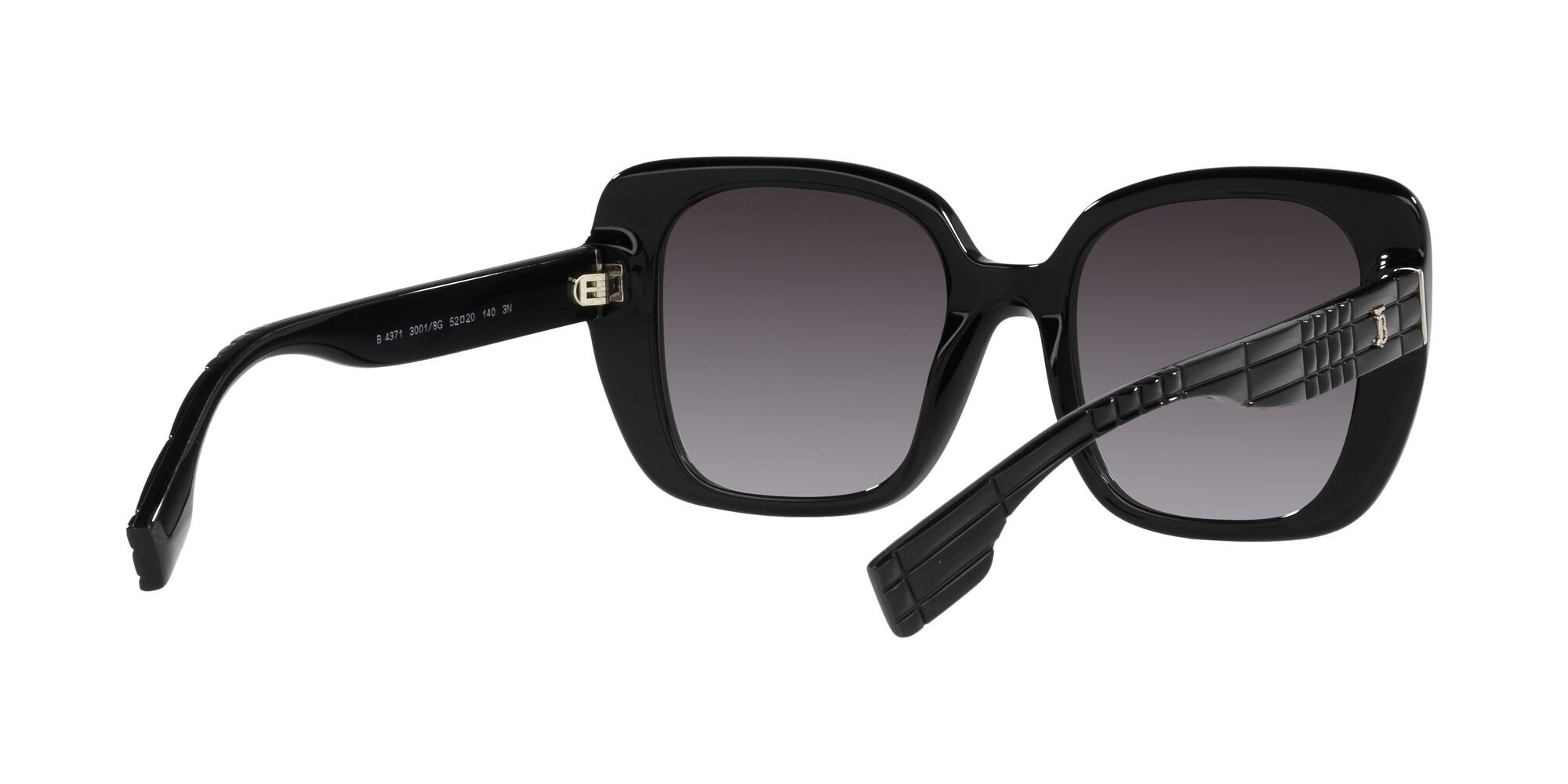 Occhiali da sole Burberry Helena BE 4371 (30018G) colore nero forma quadrato lenti sfumato grigio