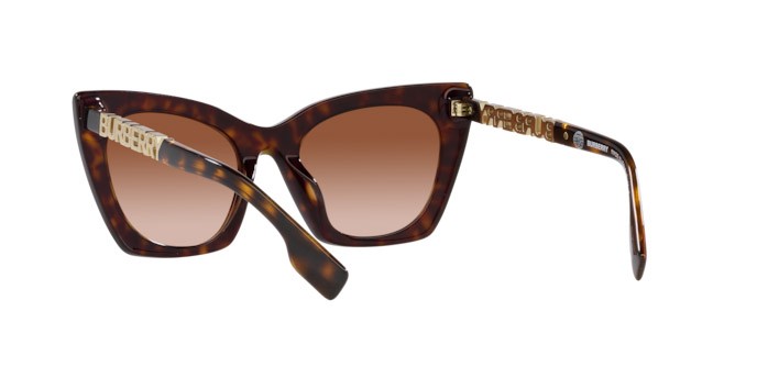 Sunglasses Burberry Marianne BE 4372U (300213) color havana scuro shape cat eye lenses marrone sfumato