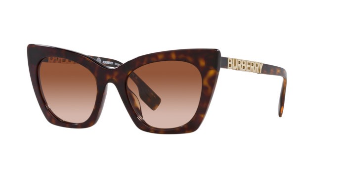 Sunglasses Burberry Marianne BE 4372U (300213) color havana scuro shape cat eye lenses marrone sfumato