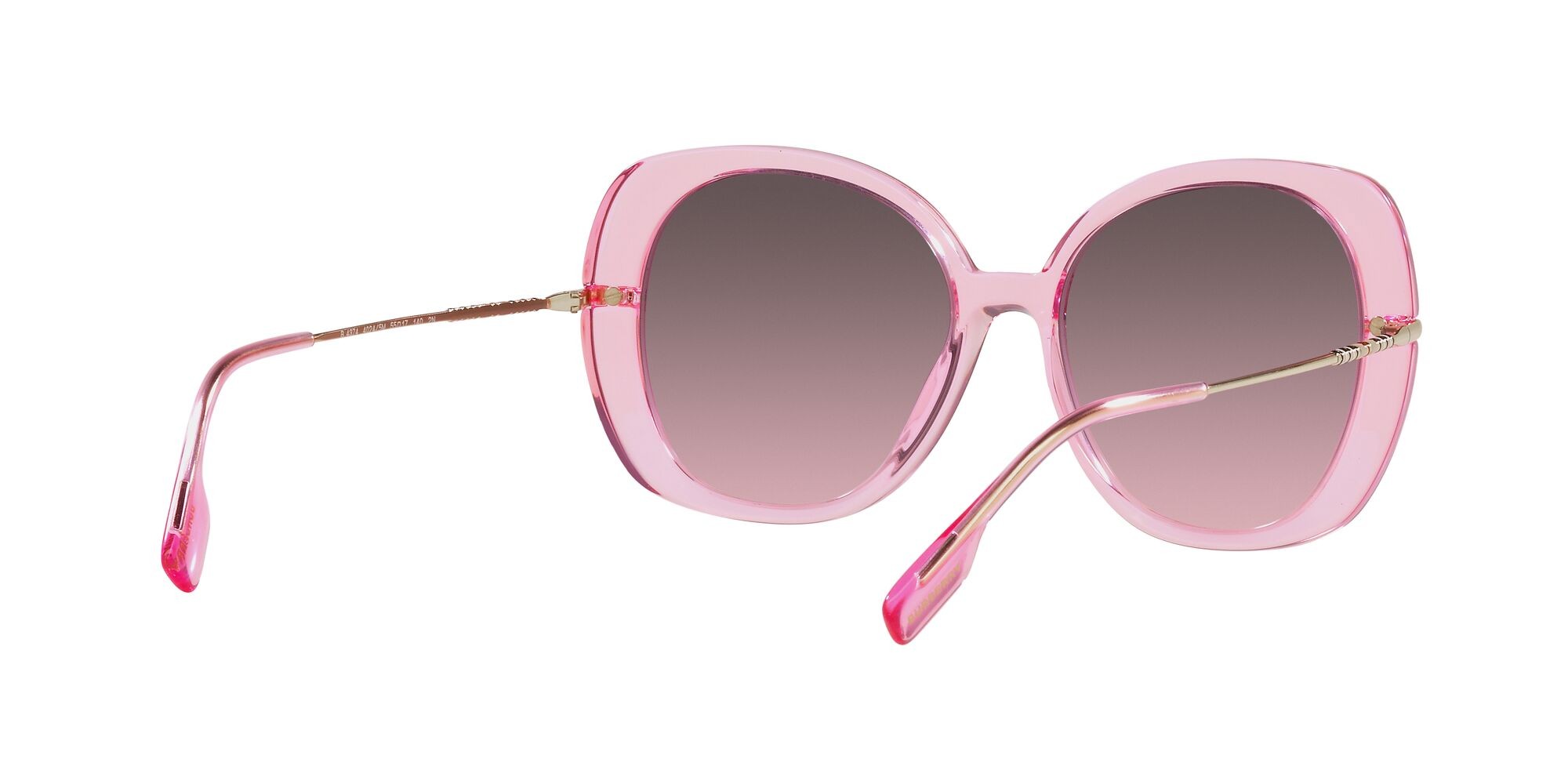 Sonnenbrillen Burberry Eugenie BE 4374 (40245M) farbe rosa form quadratisch gläser rosa sfumato grigio