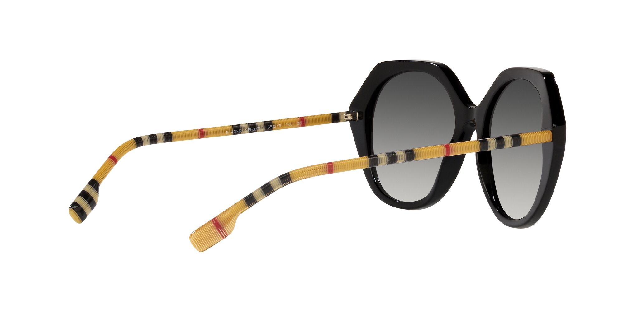 Sunglasses Burberry Vanessa BE 4375 (38538G) color nero shape irregular lenses sfumato grigio
