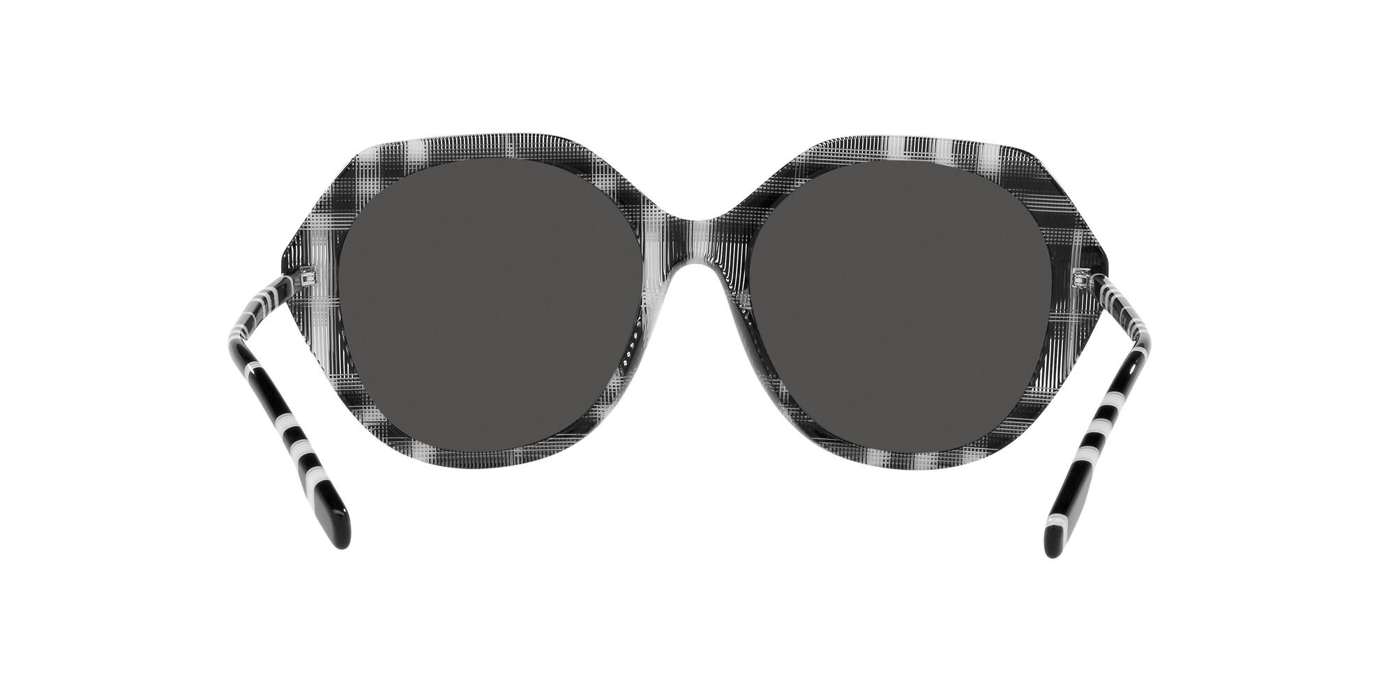 Sonnenbrillen Burberry Vanessa BE 4375 (400487) farbe motivo a quadri bianco e nero form unregelmäßig gläser grigio scuro