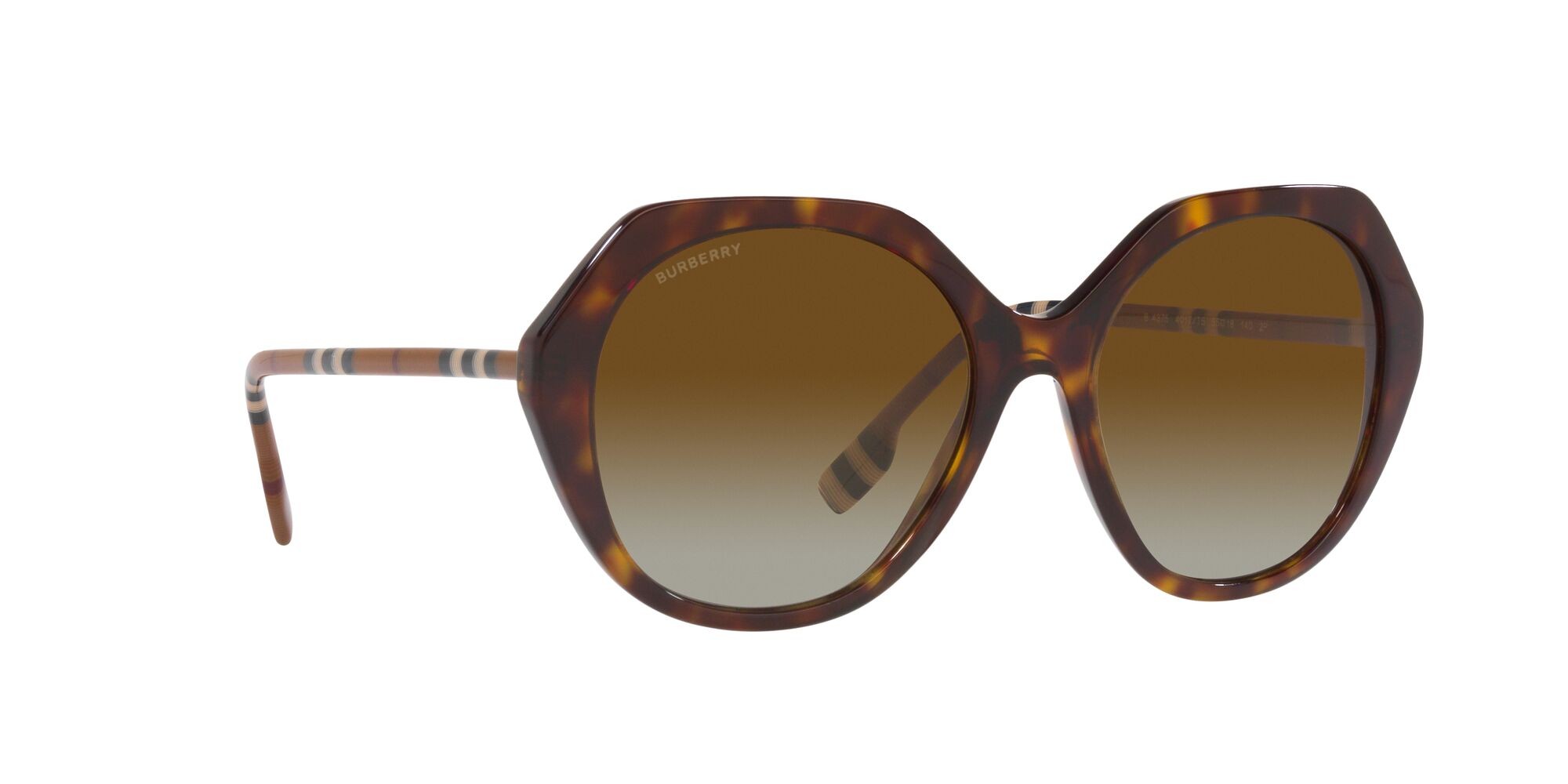 Occhiali da sole Burberry Vanessa BE 4375 (4017T5) colore havana scuro forma irregolare lenti polarizzata marrone