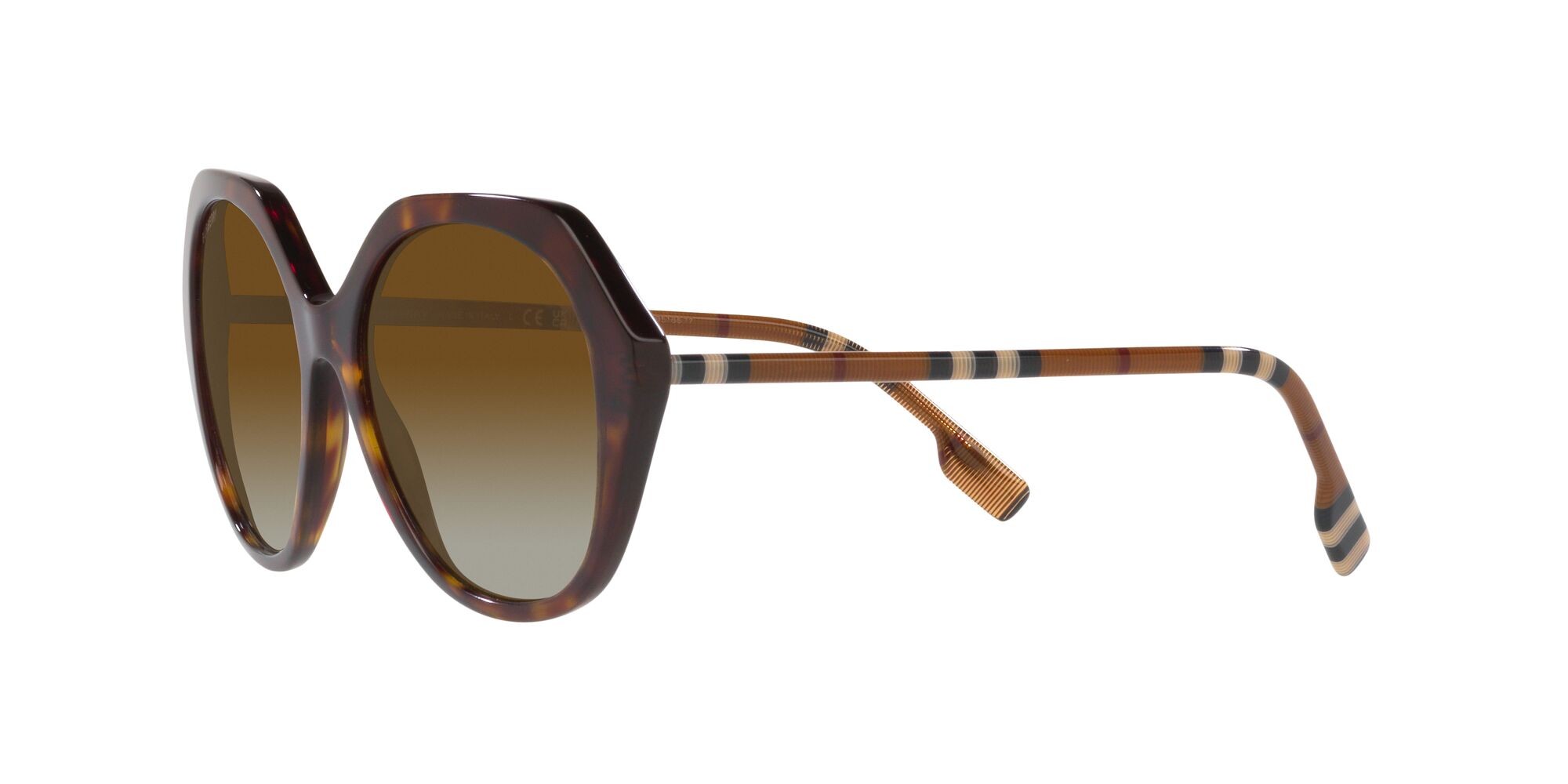 Occhiali da sole Burberry Vanessa BE 4375 (4017T5) colore havana scuro forma irregolare lenti polarizzata marrone