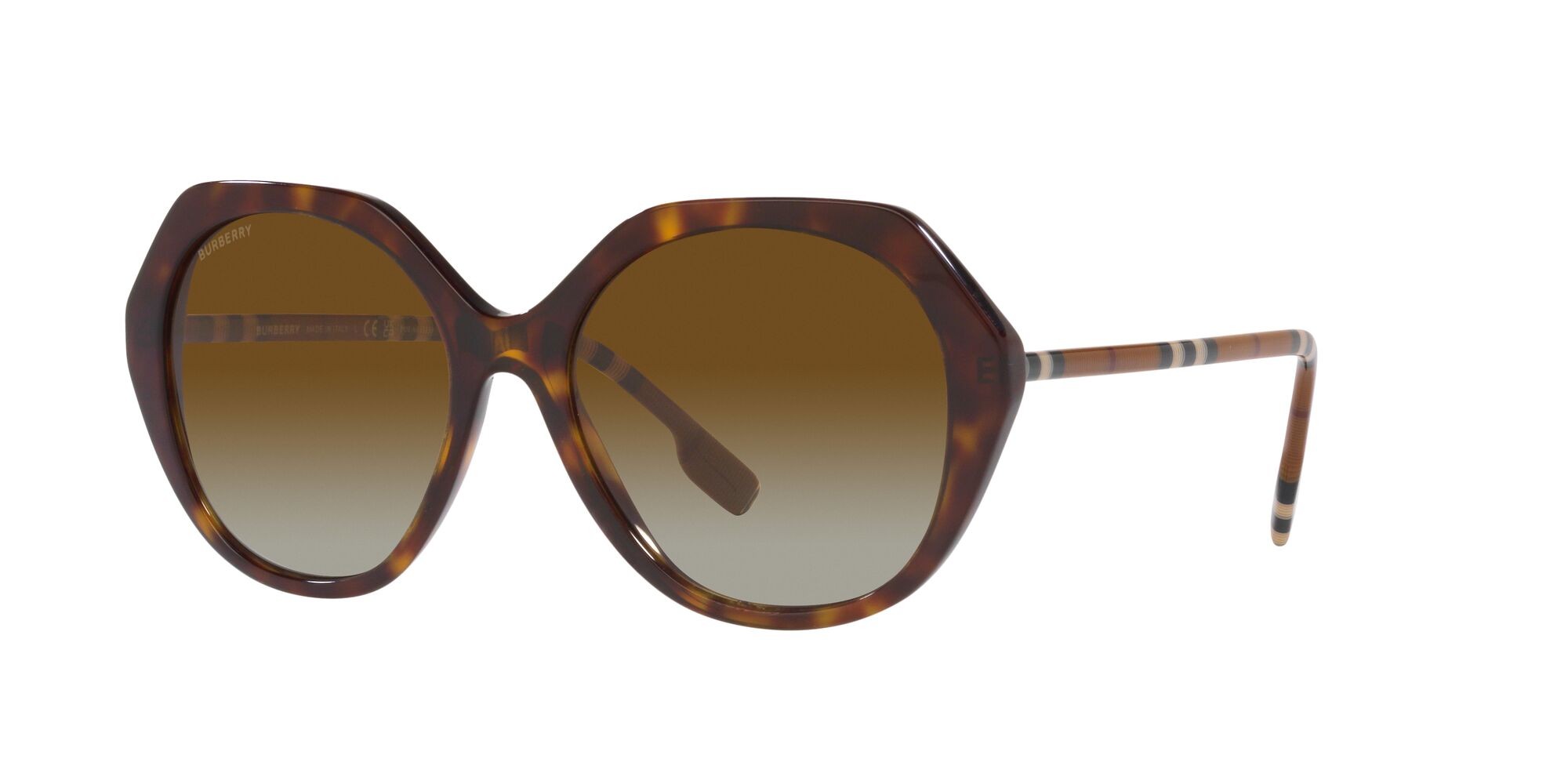 Occhiali da sole Burberry Vanessa BE 4375 (4017T5) colore havana scuro forma irregolare lenti polarizzata marrone