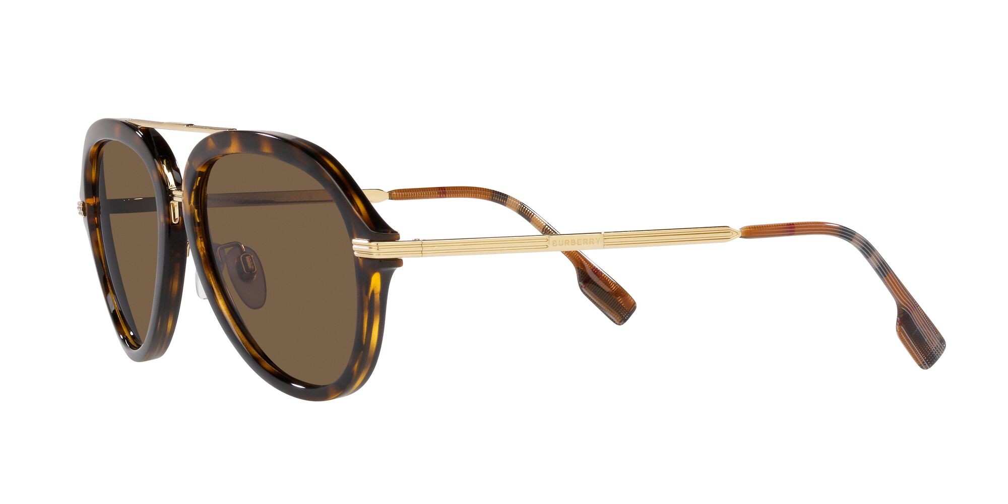 Occhiali da sole Burberry Jude BE 4377 (300273) colore havana scuro forma aviator lenti marrone scuro