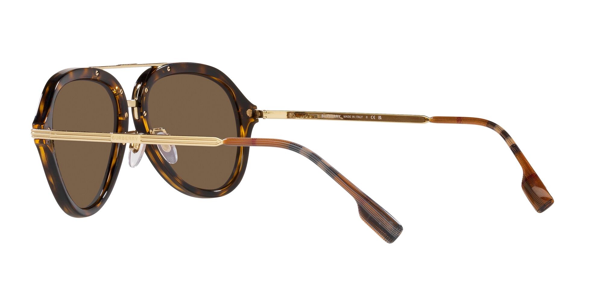 Occhiali da sole Burberry Jude BE 4377 (300273) colore havana scuro forma aviator lenti marrone scuro