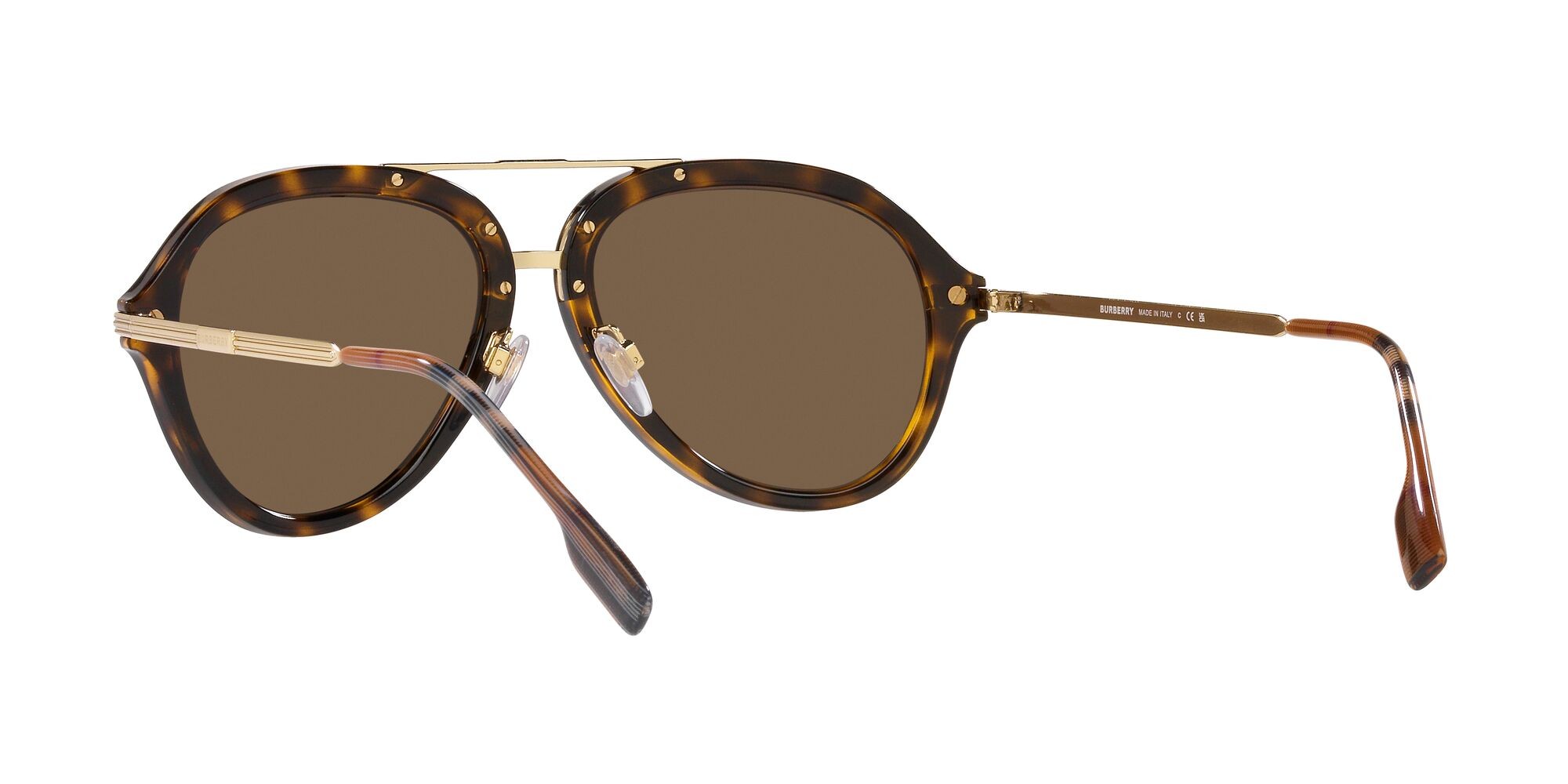 Occhiali da sole Burberry Jude BE 4377 (300273) colore havana scuro forma aviator lenti marrone scuro