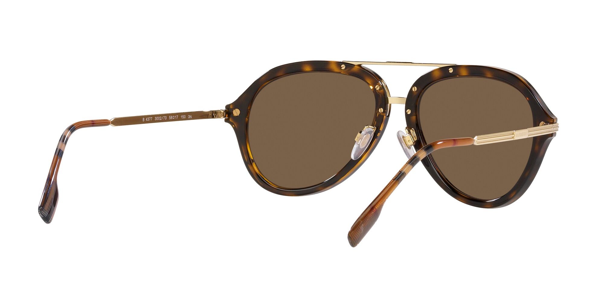Occhiali da sole Burberry Jude BE 4377 (300273) colore havana scuro forma aviator lenti marrone scuro