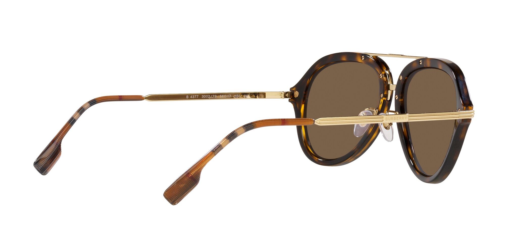 Occhiali da sole Burberry Jude BE 4377 (300273) colore havana scuro forma aviator lenti marrone scuro