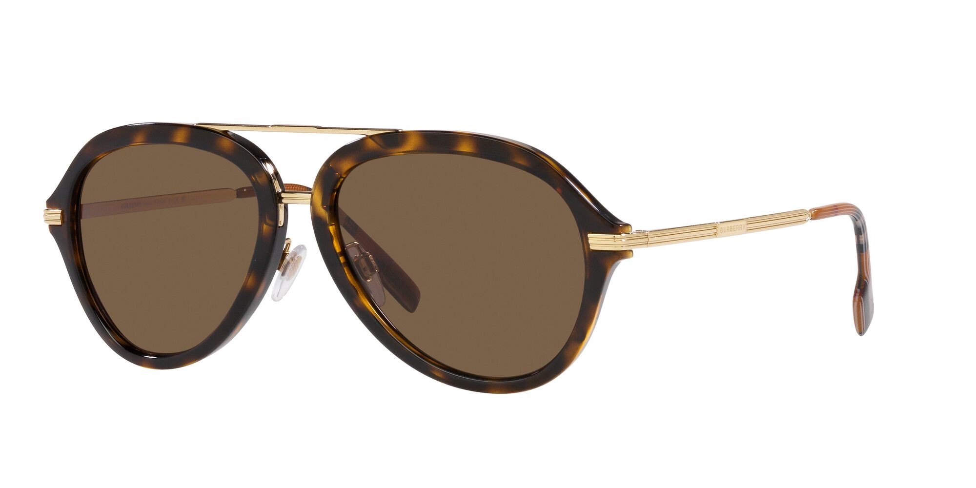 Occhiali da sole Burberry Jude BE 4377 (300273) colore havana scuro forma aviator lenti marrone scuro