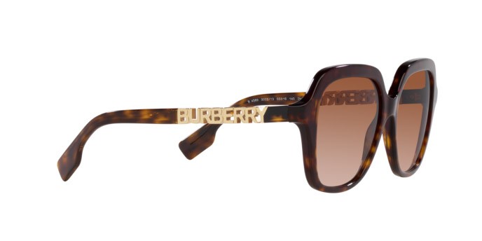 Occhiali da sole Burberry Joni BE 4389 (300213) colore havana scuro forma quadrato lenti marrone sfumato