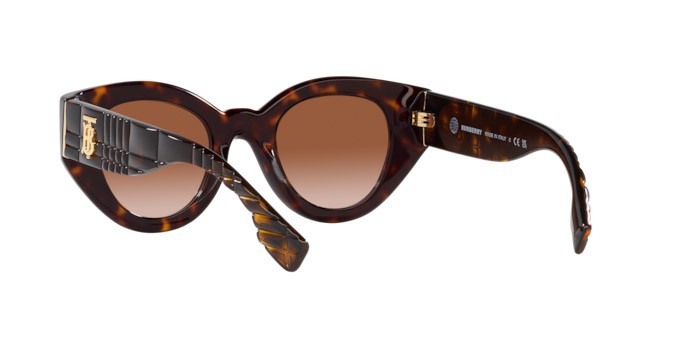 Occhiali da sole Burberry Meadow BE 4390 (300213) colore havana scuro forma pantos lenti marrone sfumato