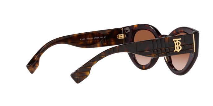 Occhiali da sole Burberry Meadow BE 4390 (300213) colore havana scuro forma pantos lenti marrone sfumato