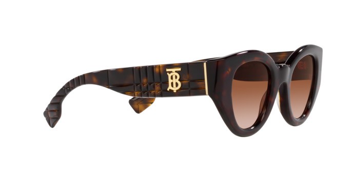 Occhiali da sole Burberry Meadow BE 4390 (300213) colore havana scuro forma pantos lenti marrone sfumato