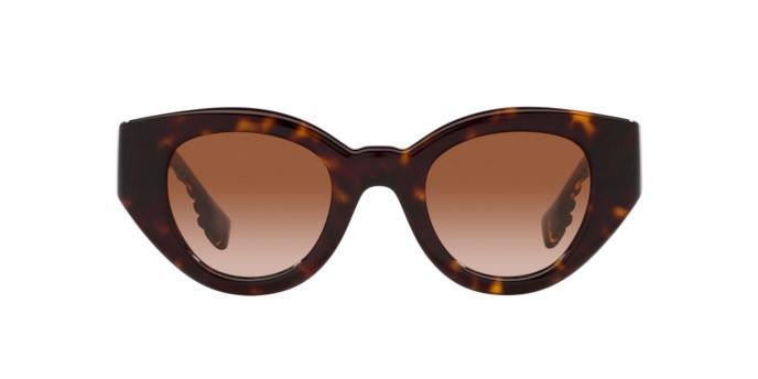 Occhiali da sole Burberry Meadow BE 4390 (300213) colore havana scuro forma pantos lenti marrone sfumato
