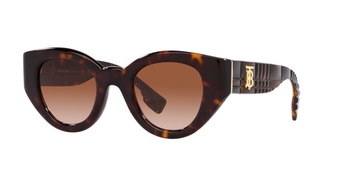 Occhiali da sole Burberry Meadow BE 4390 (300213) colore havana scuro forma pantos lenti marrone sfumato