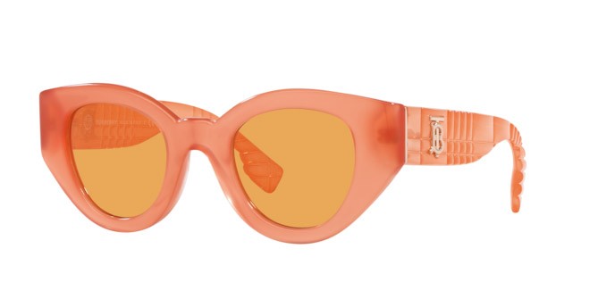 Occhiali da sole Burberry Meadow BE 4390 (4068/7) colore arancione forma pantos lenti arancione