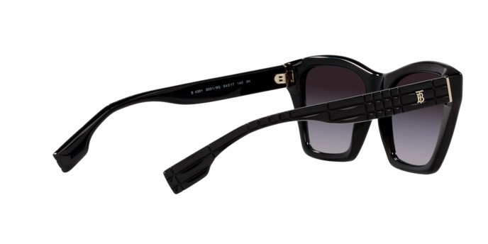 Occhiali da sole Burberry Arden BE 4391 (30018G) colore nero forma quadrato lenti sfumato grigio