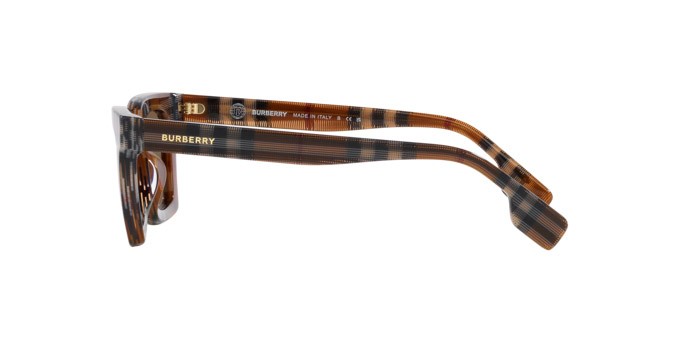 Occhiali da sole Burberry Briar BE 4392U (396673) colore motivo a quadri marrone forma quadrato lenti marrone scuro