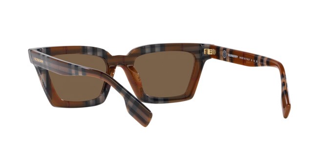 Occhiali da sole Burberry Briar BE 4392U (396673) colore motivo a quadri marrone forma quadrato lenti marrone scuro